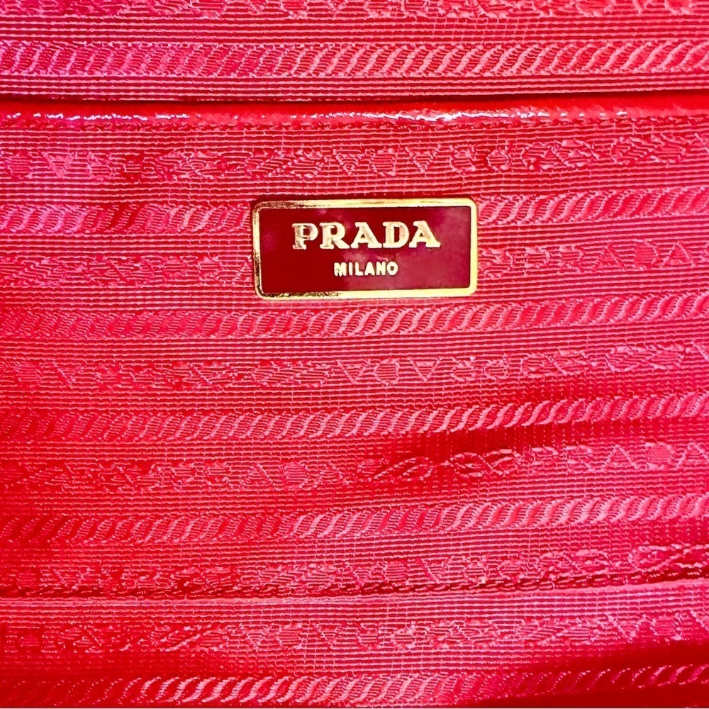 Auth. PRADA 2012 Candy Apple Red Saffiano Leather Tote - Picture 9 of 15